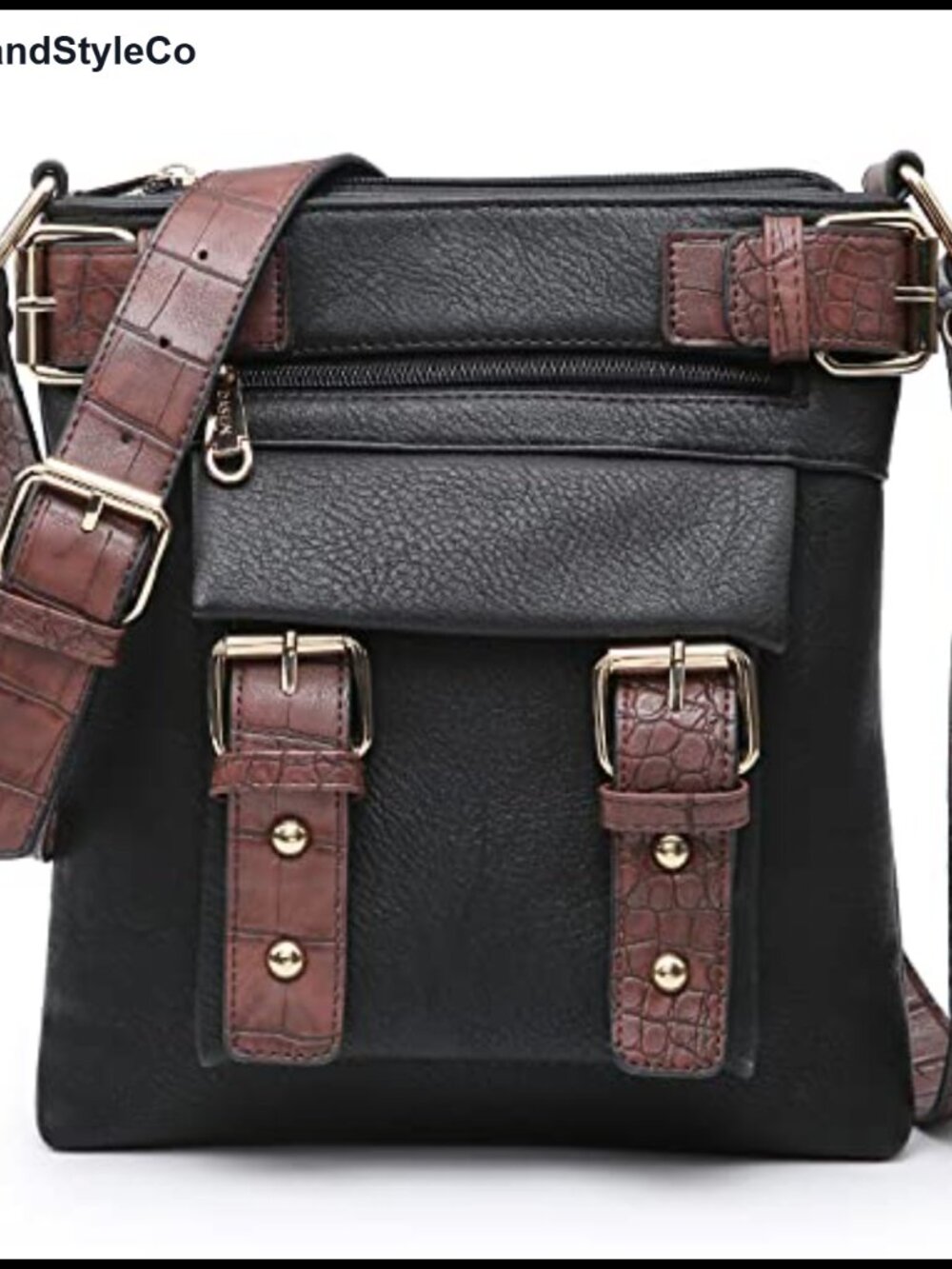 Lightweight Faux Leather Crossbody Messenger Bag Travel Purse